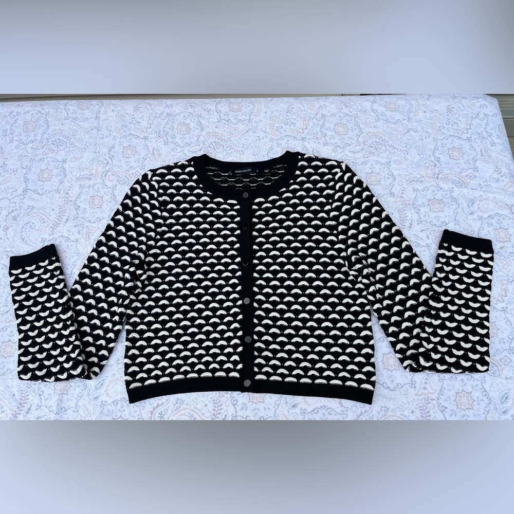 Karen Millen Geometric‎ Black and White Cardigan
